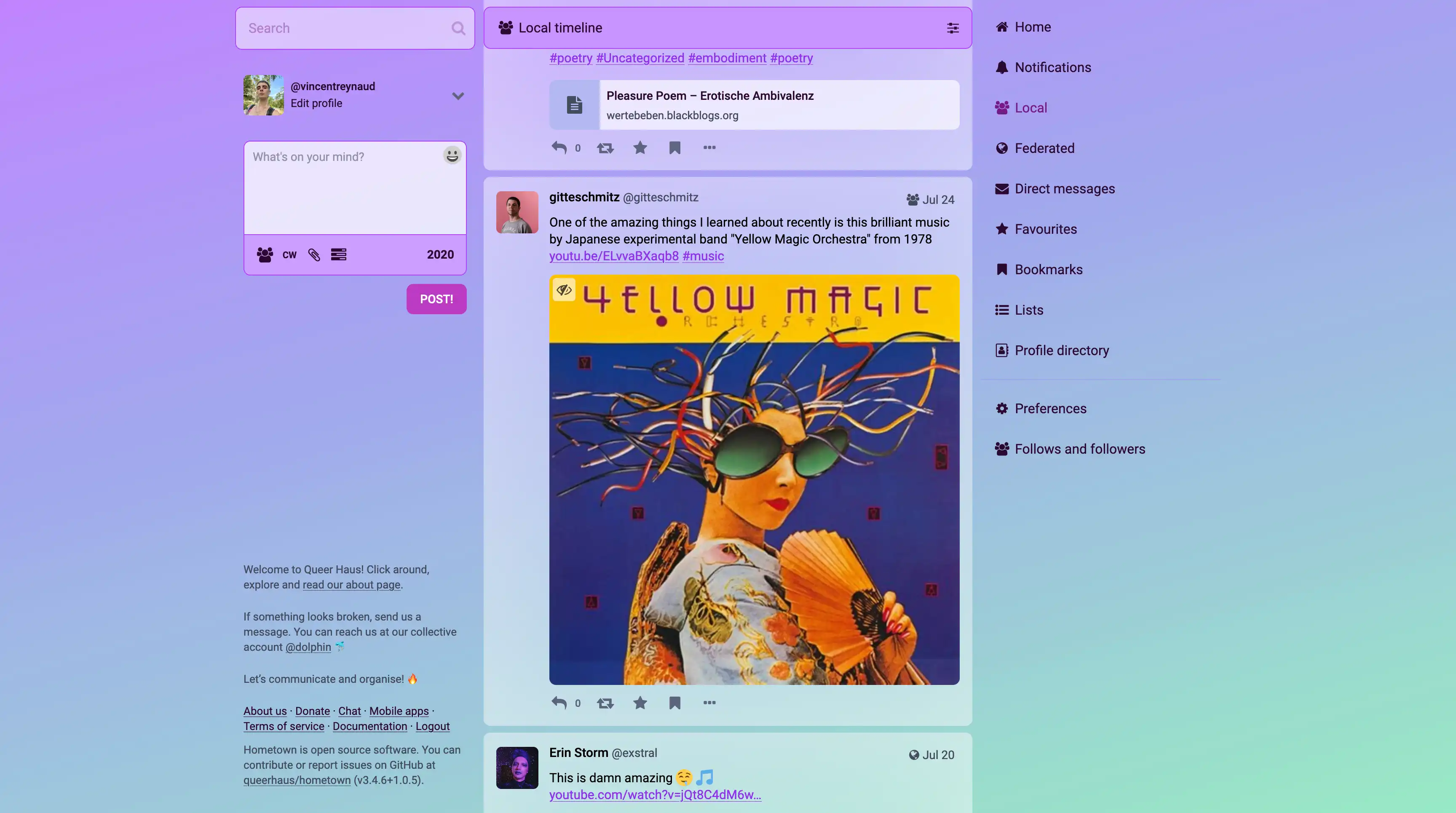 Queer Haus screenshot desktop view